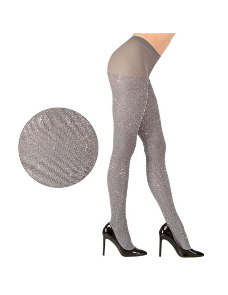 Paire de collants scintillants argent et or Femme chez Festimania