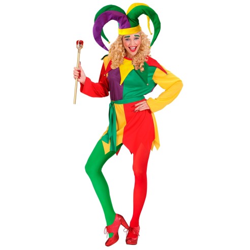 Collant bicolore rouge et vert accessoire déguisement adulte