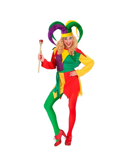 Collant bicolore rouge et vert accessoire déguisement adulte