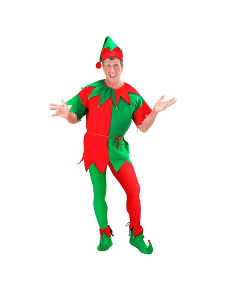 Collant bicolore rouge et vert accessoire déguisement adulte
