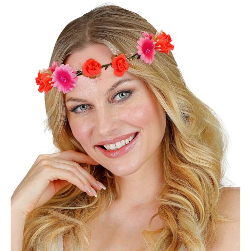 Bandeau  à fleurs pour déguisement hippie chez Festimania