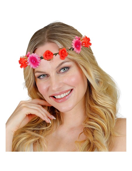 Bandeau  à fleurs pour déguisement hippie chez Festimania