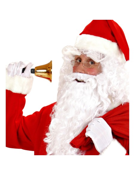 Cloche de Père Noël dorée avec manche pour compléter votre costume