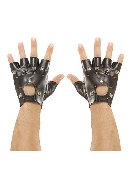 Gants noirs cloutés accessoire pour costume rock & rebelle