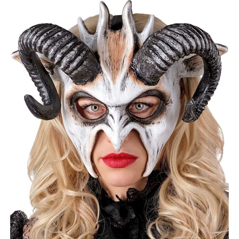 Masque démon  du mal avec cornes pour costume Halloween