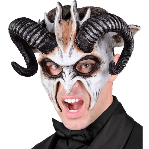 Masque démon  du mal avec cornes pour costume Halloween