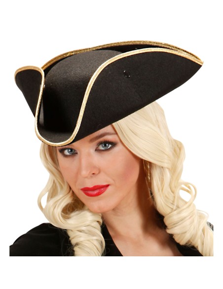 Chapeau tricorne couleur,  coiffe pour costume pirate et renaissance