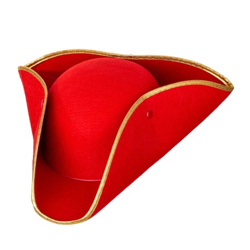Chapeau tricorne couleur,  coiffe pour costume pirate et renaissance