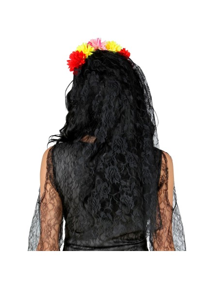 Voile fleurs Day of the Dead, accessoire costume Dia de los Muertos