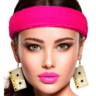 Boucles d’oreilles cassettes audio 80’s bijoux rétro de fête