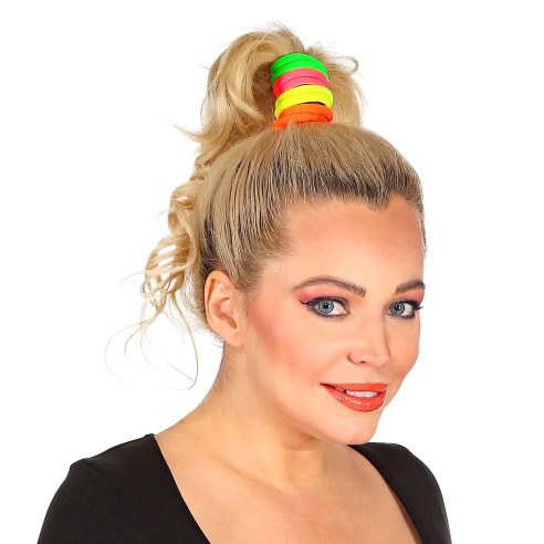 8 élastiques cheveux fluorescents accessoire de coiffure de fête
