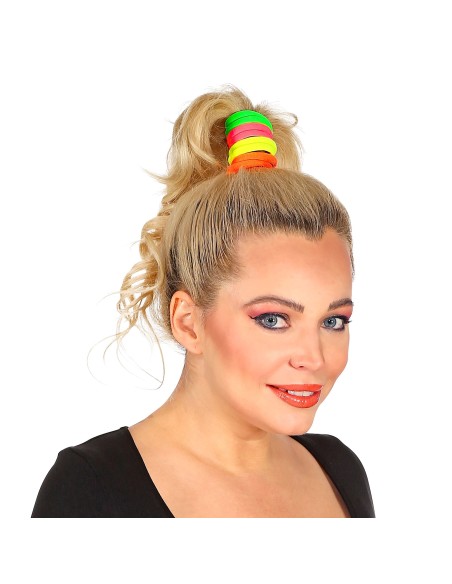 8 élastiques cheveux fluorescents accessoire de coiffure de fête