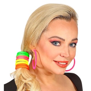 8 élastiques cheveux fluorescents