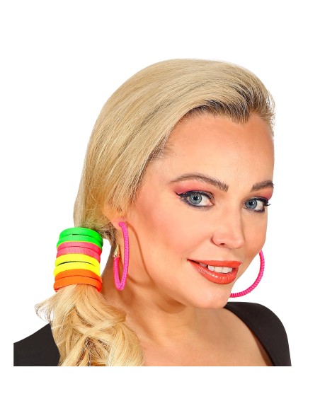 8 élastiques cheveux fluorescents accessoire de coiffure de fête