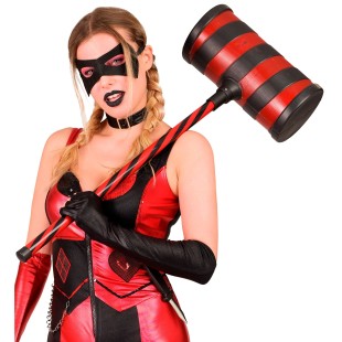 Marteau clown géant noir et rouge pour déguisement Halloween