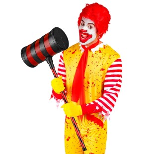 Marteau clown géant noir et rouge pour déguisement Halloween 2