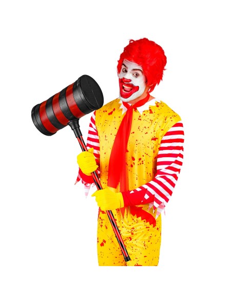 Marteau clown géant noir et rouge pour déguisement Halloween