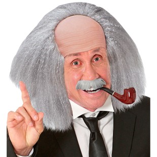 Perruque professeur fou ou vieillard dégarni pour déguisement de fête 2