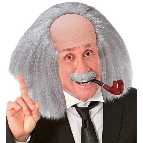 Perruque professeur fou ou vieillard dégarni pour déguisement de fête