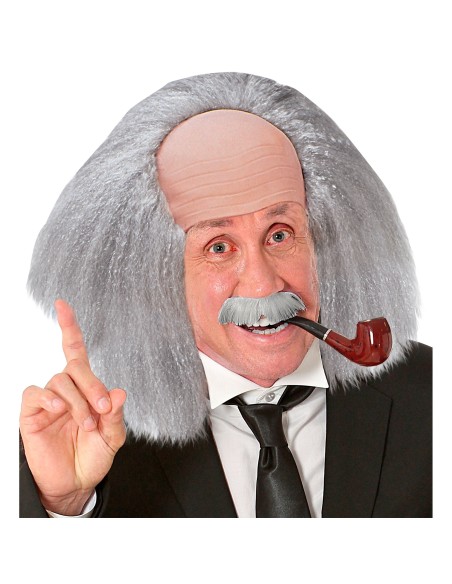 Perruque professeur fou ou vieillard dégarni pour déguisement de fête