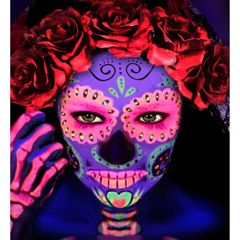 Crème maquillage fluorescent UV qui réagit à la lumière noire