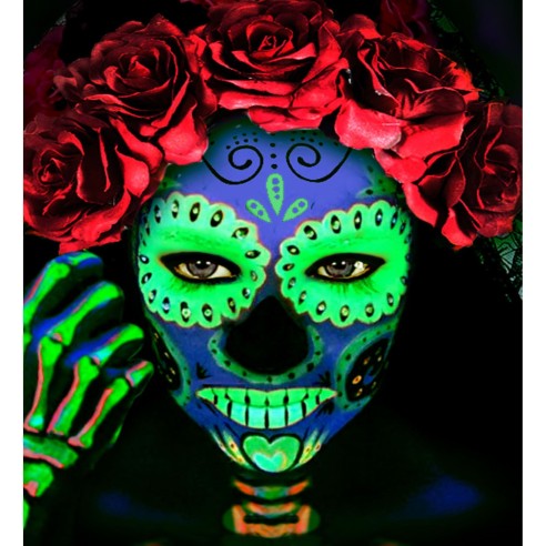 Crème maquillage fluorescent UV qui réagit à la lumière noire