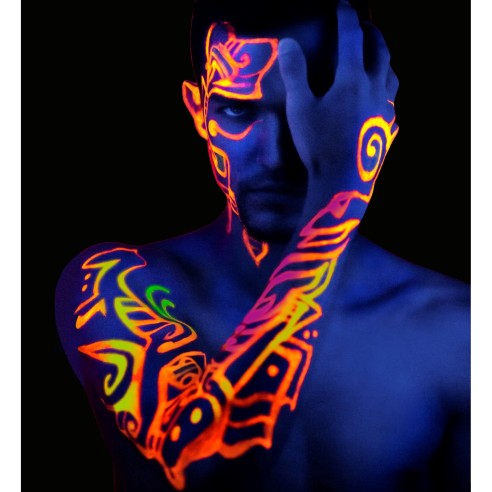 Fard à lèvres fluorescent UV néon qui réagit à la lumière noire