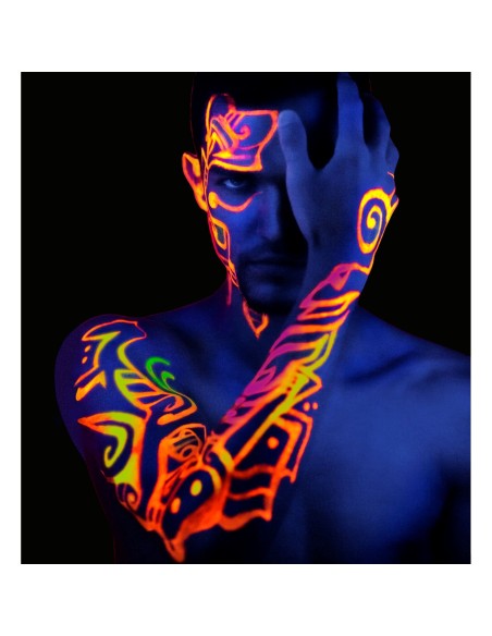 Fard à lèvres fluorescent UV néon qui réagit à la lumière noire