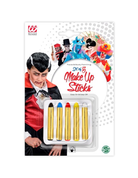 Lot de 5 crayons de maquillage pour le carnaval et fêtes costumées