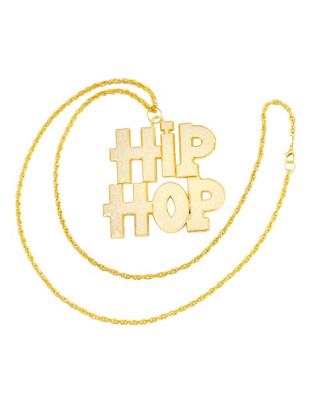 Collier Hip Hop en or bijoux déguisement rappeur bling bling
