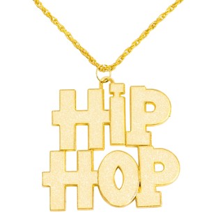Collier Hip Hop en or bijoux déguisement rappeur bling bling