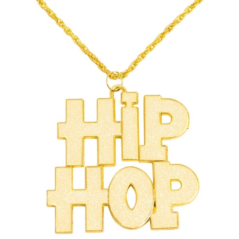 Collier Hip Hop en or bijoux déguisement rappeur bling bling