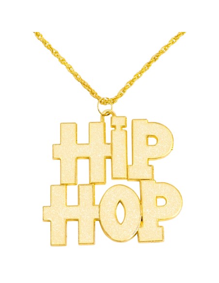 Collier Hip Hop en or bijoux déguisement rappeur bling bling