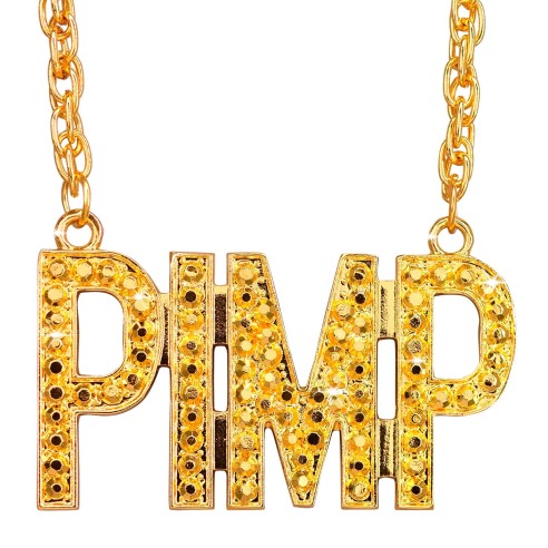 Collier Pimp en or bijoux costume rappeur années 90 bling bling