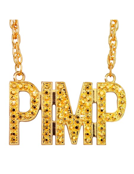 Collier Pimp en or bijoux costume rappeur années 90 bling bling