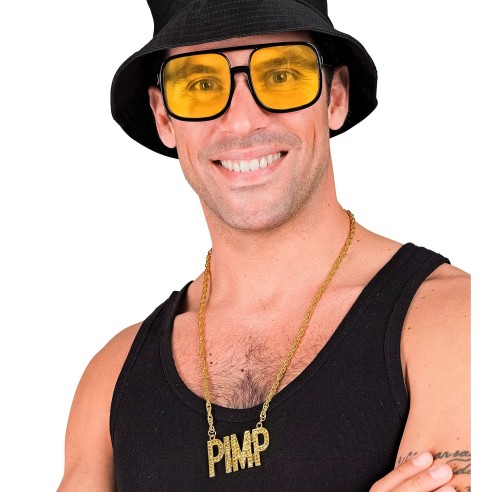Collier Pimp en or bijoux costume rappeur années 90 bling bling
