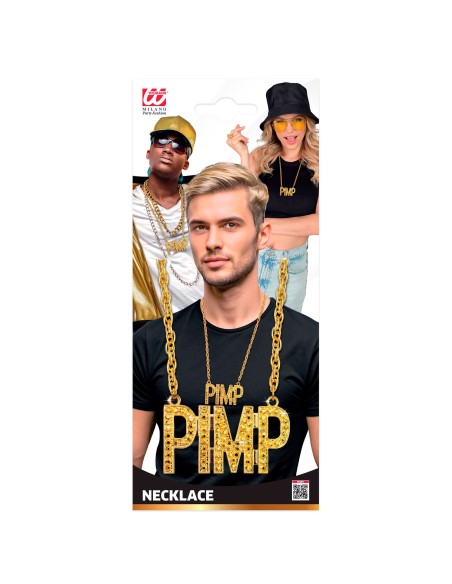 Collier Pimp en or bijoux costume rappeur années 90 bling bling