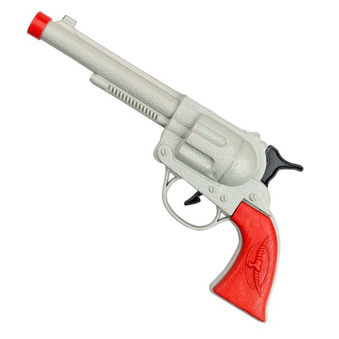 Pistolet de cow‑boy gris pour déguisement far-west et western