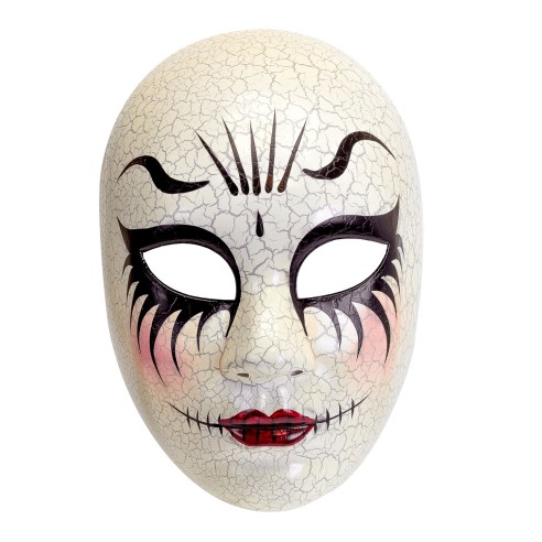 Masque femme fissurée Comedia Dell'Arte pour carnaval de Venise