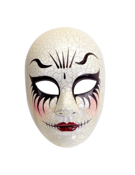 Masque femme fissurée Comedia Dell'Arte pour carnaval de Venise