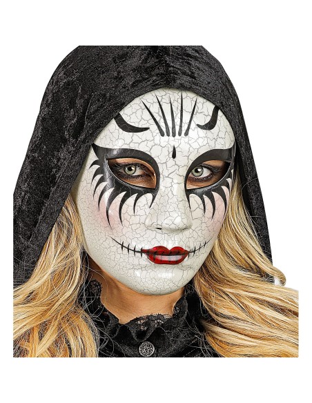 Masque femme fissurée Comedia Dell'Arte pour carnaval de Venise