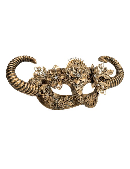 Masque luxe mouton doré pour déguisement théâtre homme et femme
