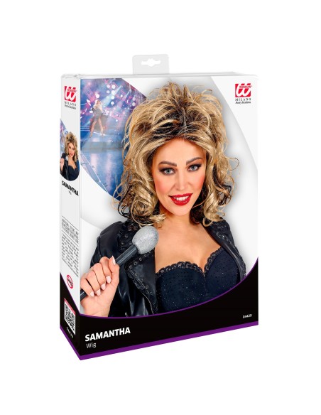 Perruque star de la pop Samantha Fox pour chanter toute la nuit