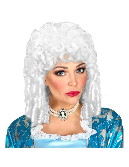 Perruque marquise blanche pour déguisement thème renaissance
