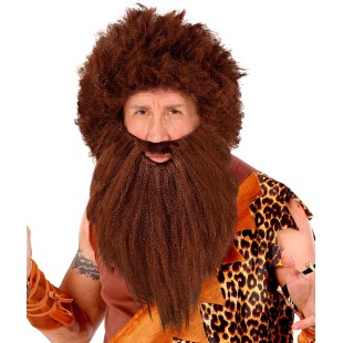 Perruque rousse avec barbe pour déguisement de Cro-Magnon