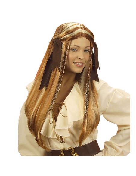 Perruque pirate des caraïbes pour déguisement de femme corsaire