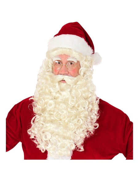 Perruque barbe et sourcils pour costume de Père Noël & Saint Nicolas