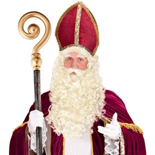 Perruque barbe et sourcils pour costume de Père Noël & Saint Nicolas