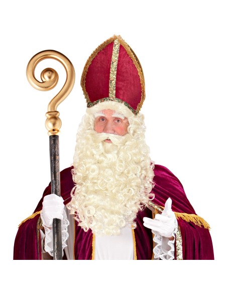 Perruque barbe et sourcils pour costume de Père Noël & Saint Nicolas