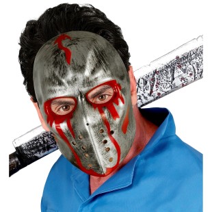 Masque hockeyeur ensanglanté pour costume film d'horreur Halloween